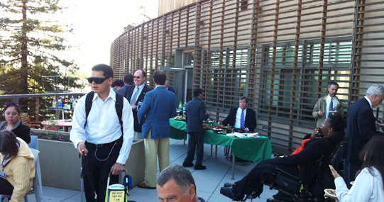 Reception on rooftop deck