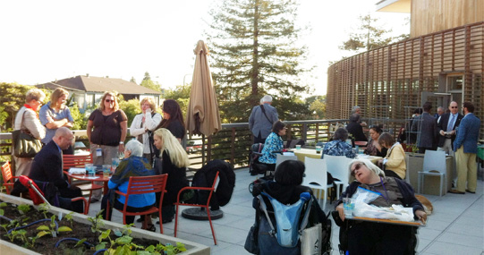 Another view of the rooftop deck reception